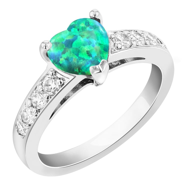 Silberner Ring mit Opal und Zirkonia Bailey
