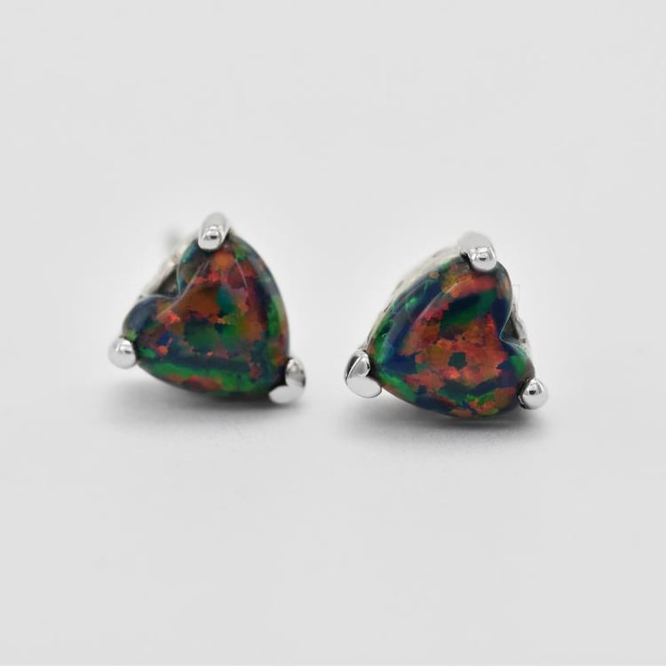 Ohrstecker mit schwarzen Opalen 23781