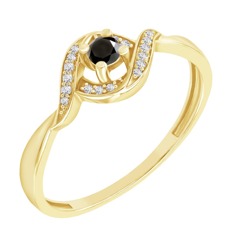 Ring mit schwarzem Diamant und Diamanten Nurisa 75404