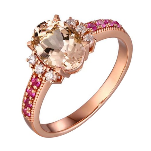 Morganitring mit Saphiren und Diamanten Jemiah
