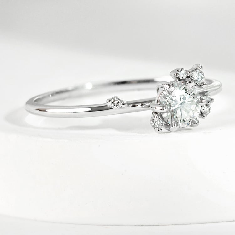 Cluster Verlobungsring mit 0.3ct Naturdiamanten Rosa 161663