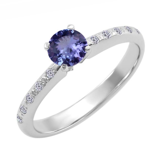 Goldener Verlobungsring mit Tansanit und Diamanten Yska 59696