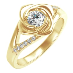 Verlobungsring in Rosenform mit Diamanten Xalor