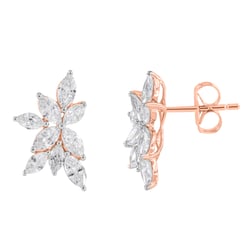 Luxuriöse Ohrstecker mit natürlichen Diamanten in Marquiseform Ishita