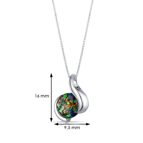 Schwarzer Opal im Silberanhänger Thirumal