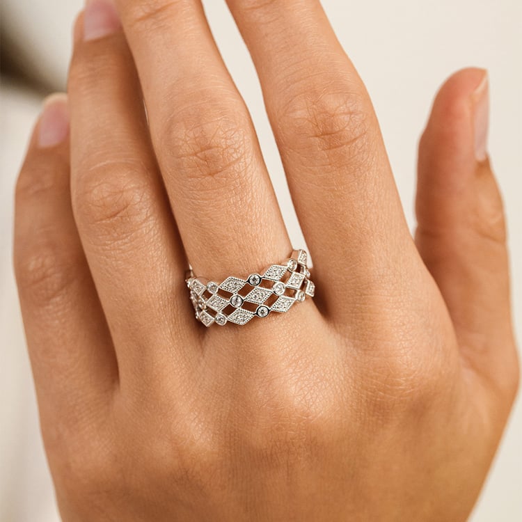 Moderner Ring aus Silber mit Lab Grown Diamanten Gunnar 162899