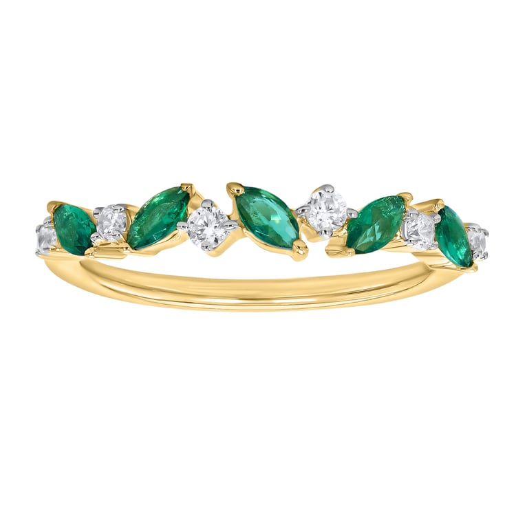 Half-Eternity-Ring aus Gold mit grünen Smaragden Zubin