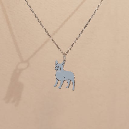 Anhänger in Form eines Hundes mit Gravur French Bulldog