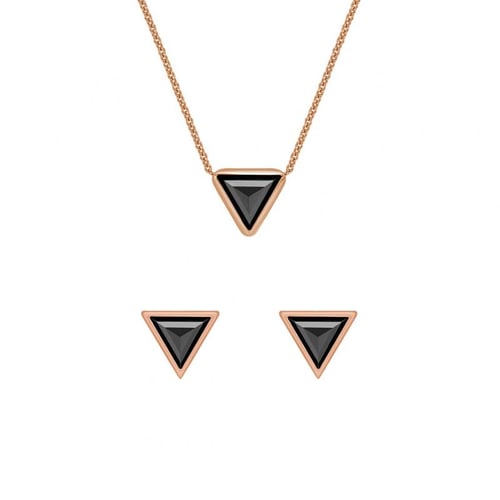 Schmuckset aus Gold mit schwarzen Diamanten Weste