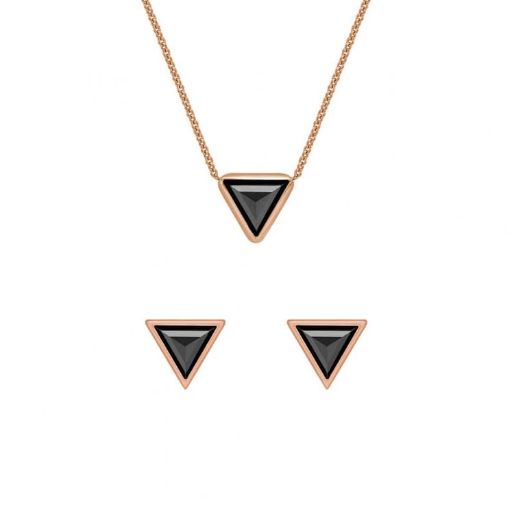Rosegold Kollektion mit schwarzen Diamanten Dreieck 40204