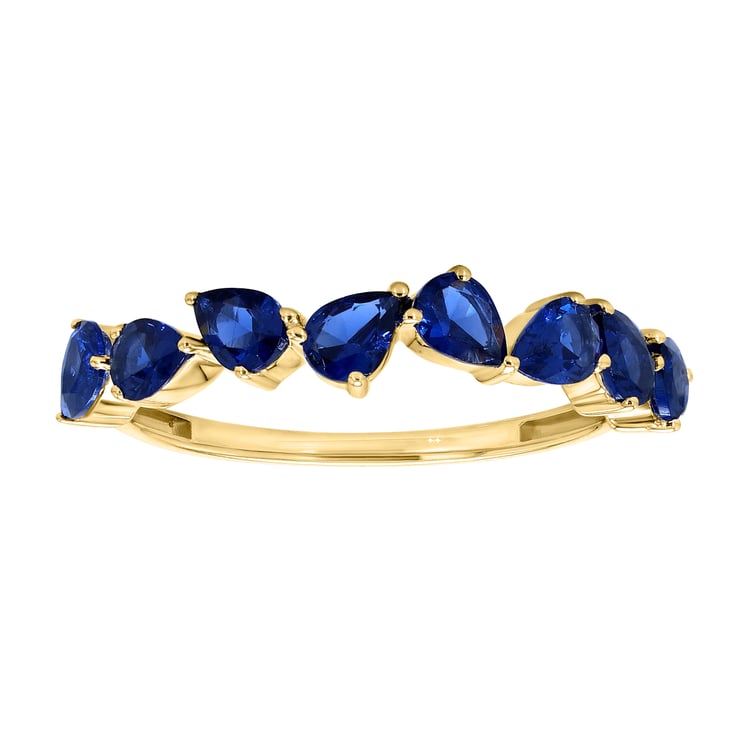 Goldener Half-Eternity-Ring mit blauen Saphiren in Birnenform Naseem 165031