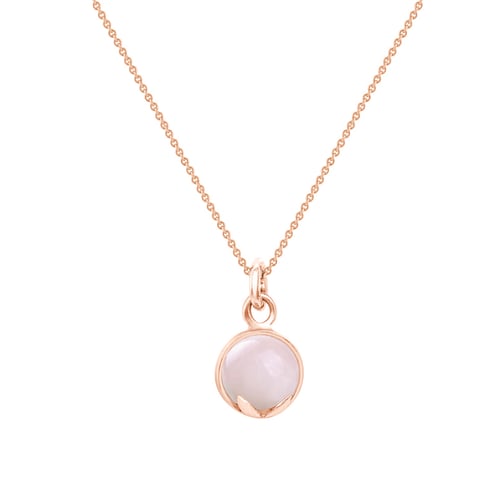 Schmuckset mit Cabochon Rosenquartz Charlize