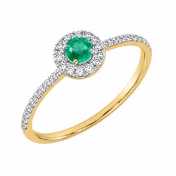 Silber Halo-Ring mit Smaragd und Lab Grown Diamanten Louisa