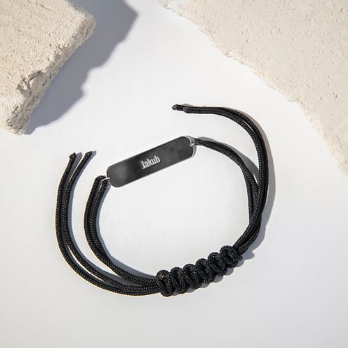 Silbernes String-Armband für Herren mit der Möglichkeit einer Gravur Yousef