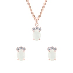 Silbernes Schmuckset mit Topas und Mondsteinen Hideki