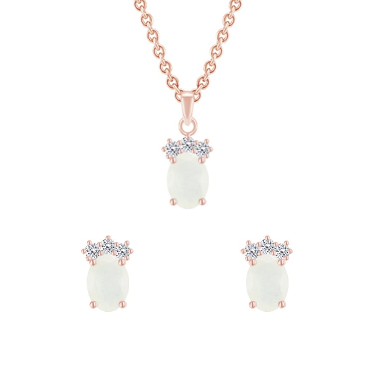 Silbernes Schmuckset mit Topas und Mondsteinen Hideki