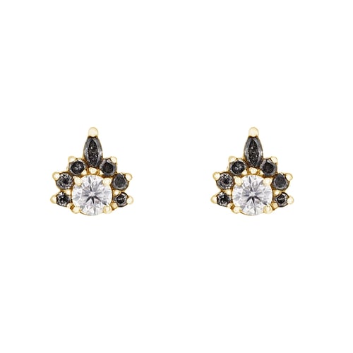 Ohrringe mit Moissaniten und Salt and Pepper Diamanten Kruno