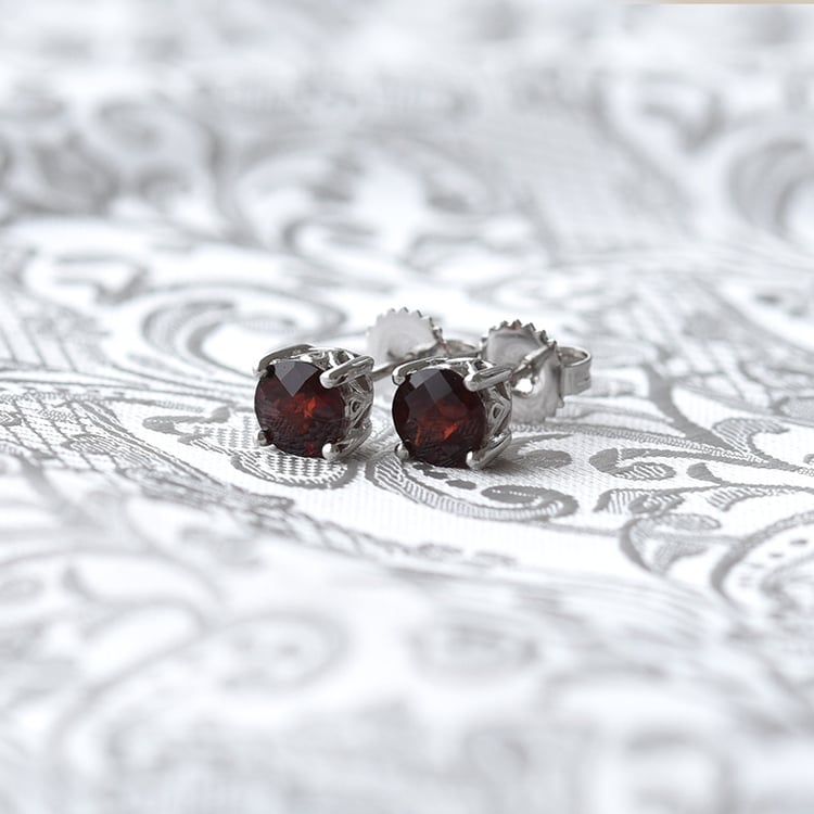 Silberohrringe mit Granaten Drary 68871