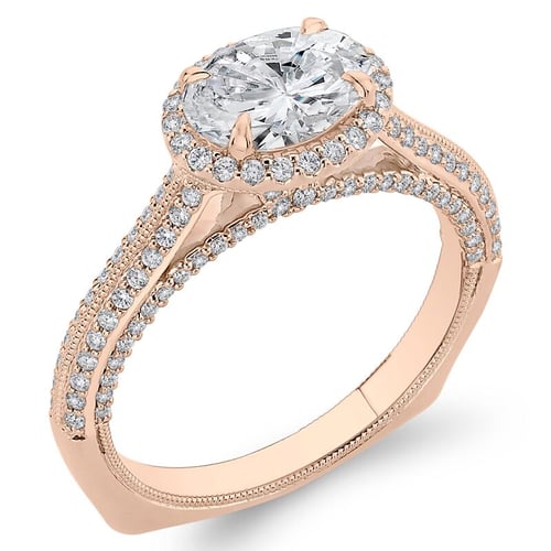 Diamanten Verlobungsring im Halostil Leimoni