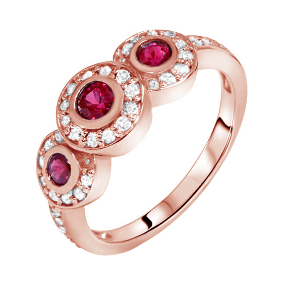 Rubinring aus Roségold mit Diamanten 79236