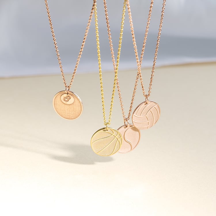 Silberner Anhänger Volleyball mit Gravur Ihrer Wahl Volleyball 123271