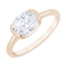 Goldring mit ovalem Halblünette Diamanten Hortensia