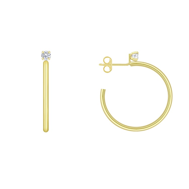 Silbercreolen mit Vergoldung und Zirkonia Nemea