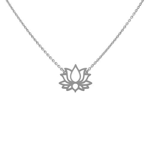 Silberne Yoga Halskette Lotosblume