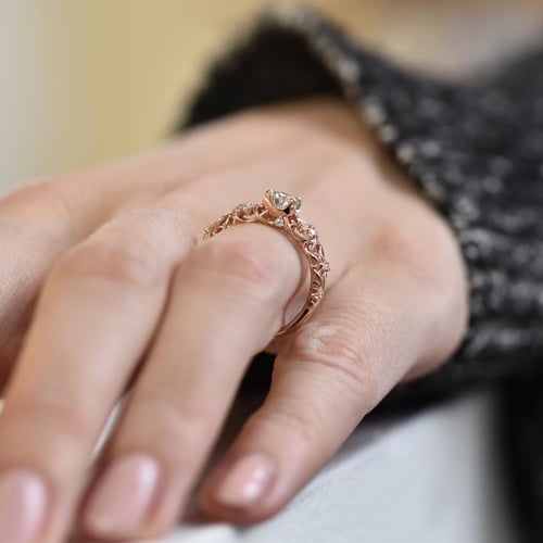 Vintage-Verlobungsring aus Gold mit Diamanten Chantal