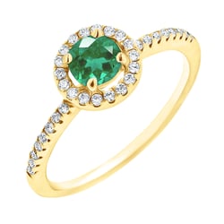 Halo Ring mit Smaragd und Lab Grown Diamanten Kerau
