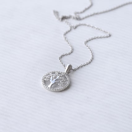 Silberner Lebensbaum mit Lab Grown Diamanten Elmer