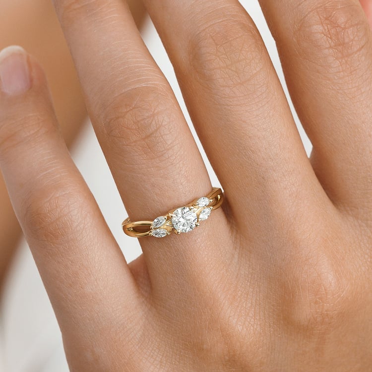 Silberner Verlobungsring mit Moissaniten Halym 165987