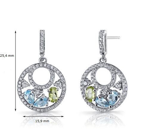 Silberne Ohrringe mit Topas und Olivin Karim 9143