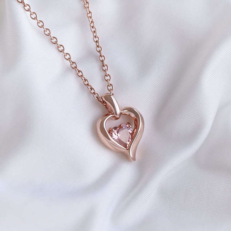 Vergoldeter Anhänger in Herzform mit simuliertem Morganit Lovelyn 89874