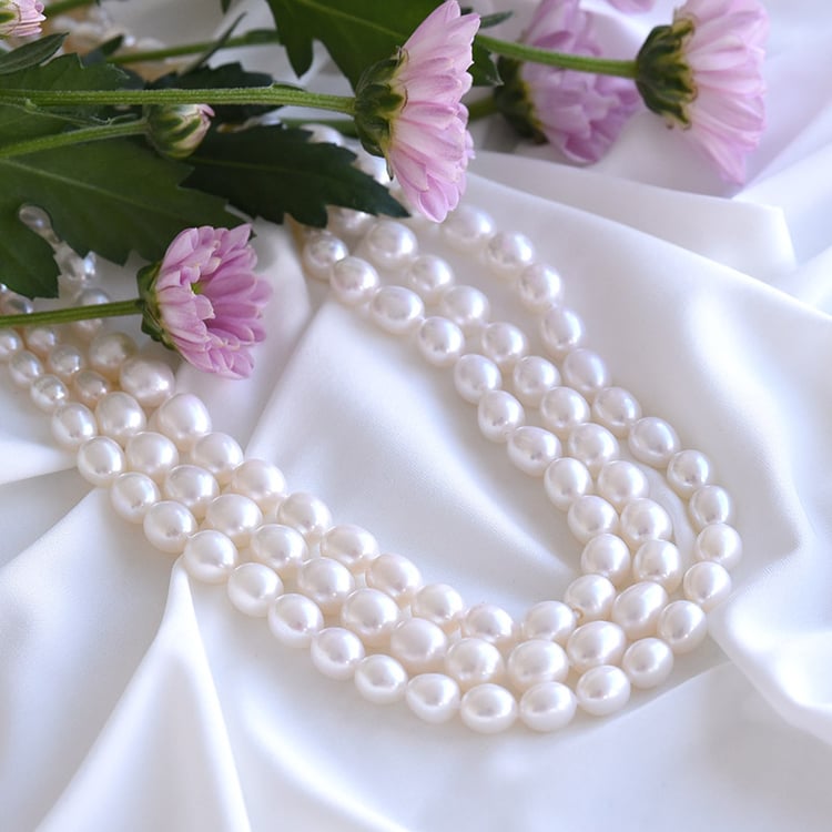 Dreireihige Kette mit Perlen Helena 83554