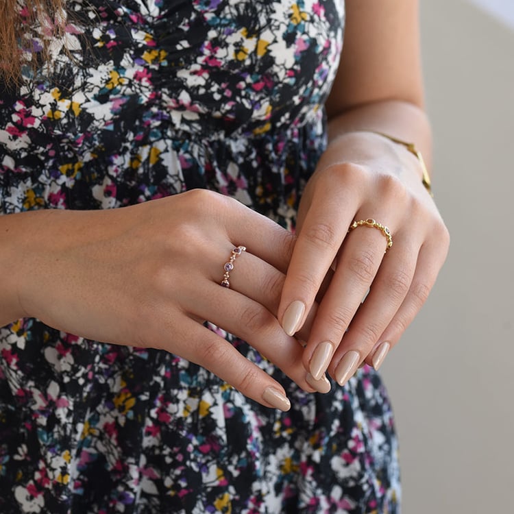 Vergoldeter Silber-Ring mit Citrin 3/4 besetzt Joslyn 71960