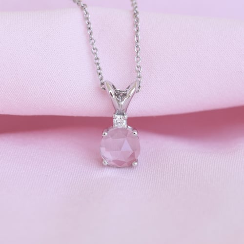 Goldener Anhänger mit Rosenquarz und Diamant Timotei