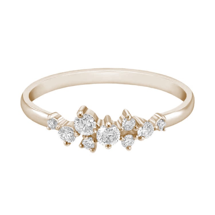 Cluster-Ring aus Gold in Haselnussfarbe mit Lab Grown Diamanten Isolde