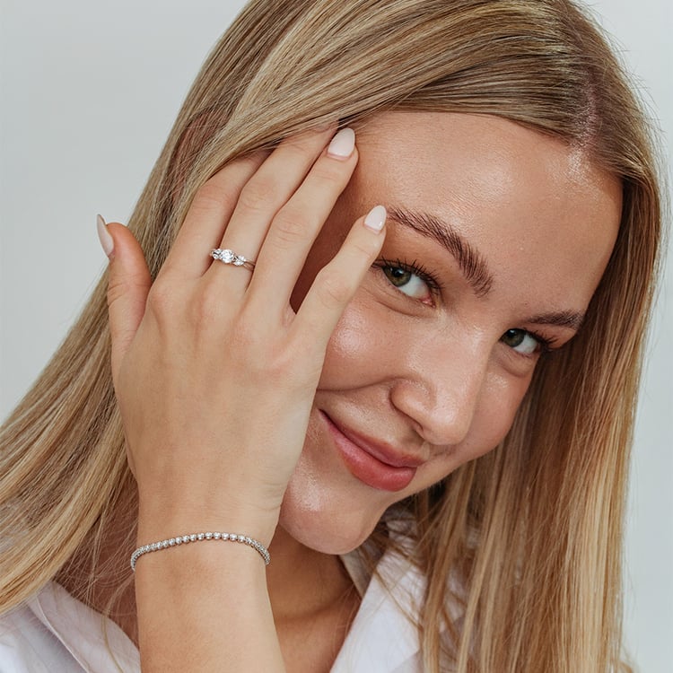 Goldenes Tennisarmband mit Lab Grown Diamanten Mia 162553