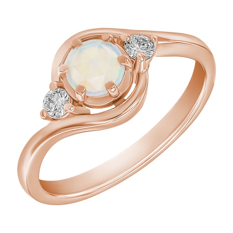 Goldener Verlobungsring mit Opal und Diamanten Eleie 30385