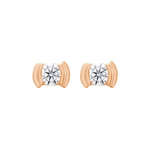Minimalistische silberne Ohrstecker mit Diamanten Vilhelmina