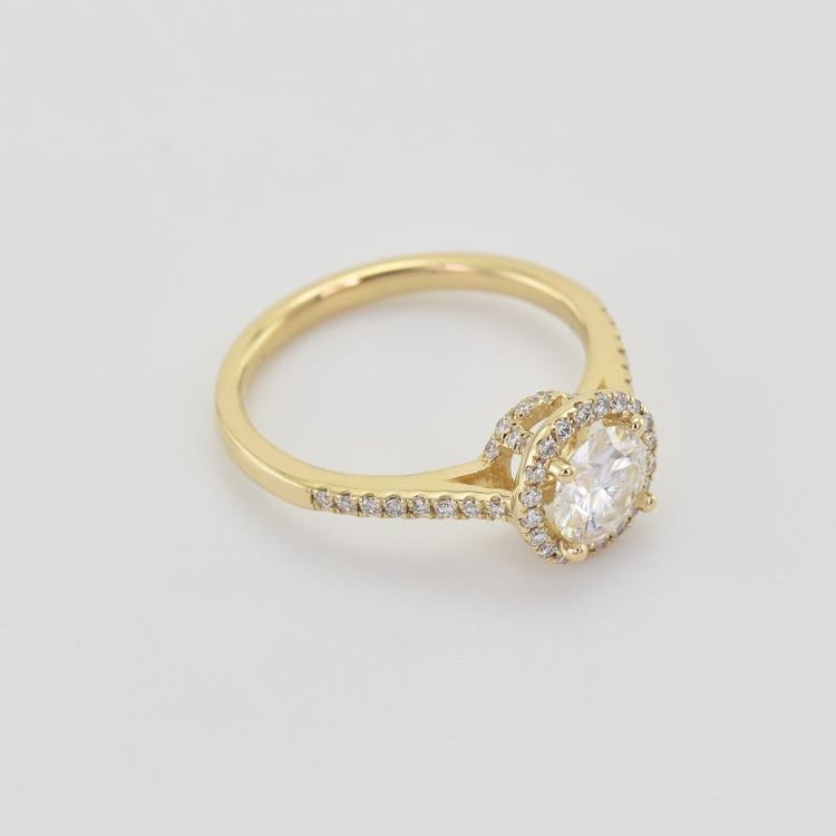 Goldring mit Moissanit und einem Meer von lab-grown Diamanten Adhafera 29482