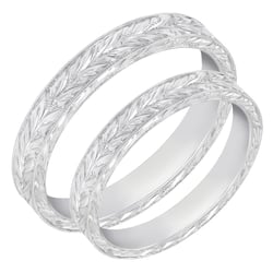 Romantische Vintage-Eheringe aus Gold mit Gravur Hannu