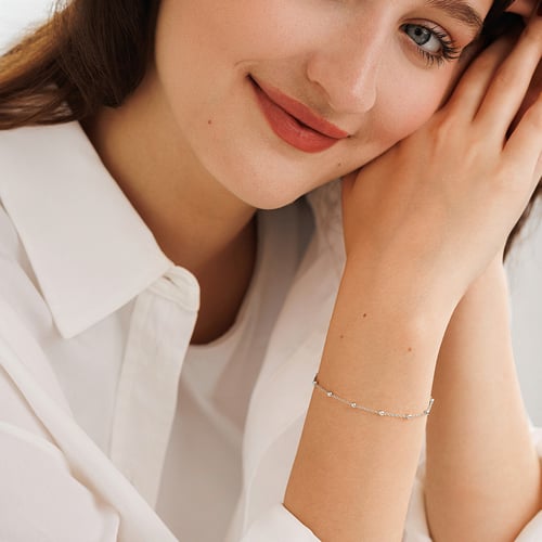 Silbernes Armband mit Kugeln 18 cm