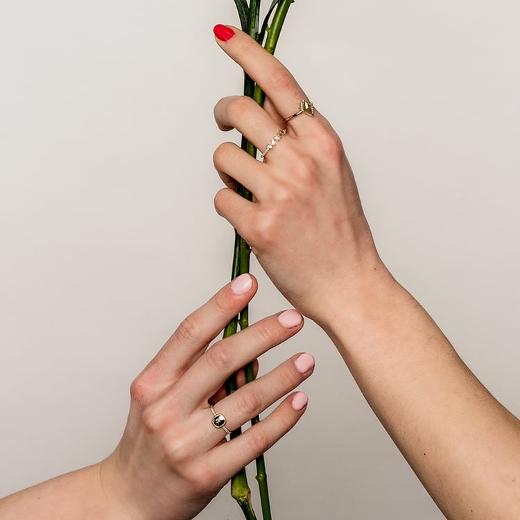 Ring Lozenge mit Salt and Pepper Diamanten und Lab Grown Diamanten Talley 97072