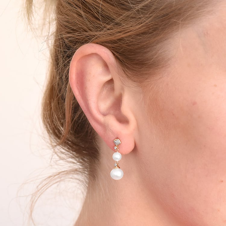 Hängeohrringe mit Perlen und Diamanten Tanisha 86916