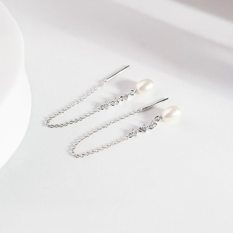 Ohrgehänge mit Perlen und Zirkonia Elgie 147695