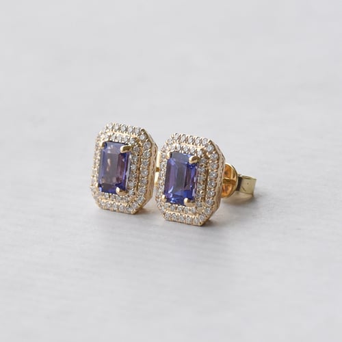 Ohrringe mit Tansanit und Diamanten Lavitra