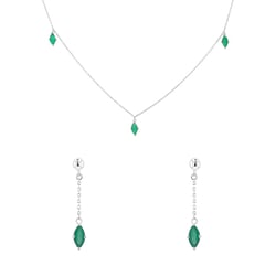 Goldenes Schmuckset mit brasilianischen Smaragden Raiz