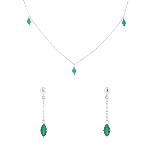 Goldenes Schmuckset mit brasilianischen Smaragden Raiz